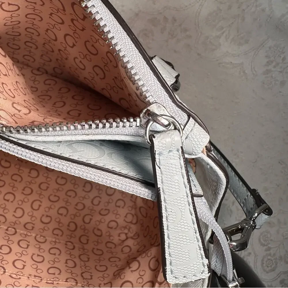 GUESS Kamri Mini Dome Satchel Light Blue with Adjustable Strap Crossbody NWOT